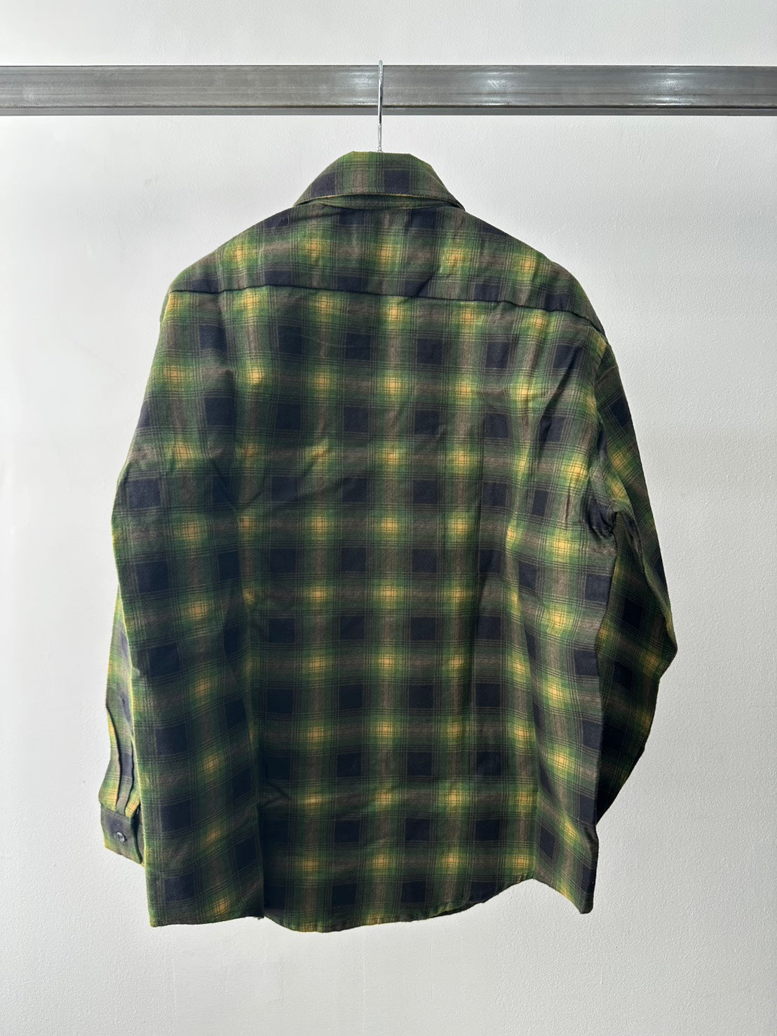Lautum プリントチェックネルシャツ