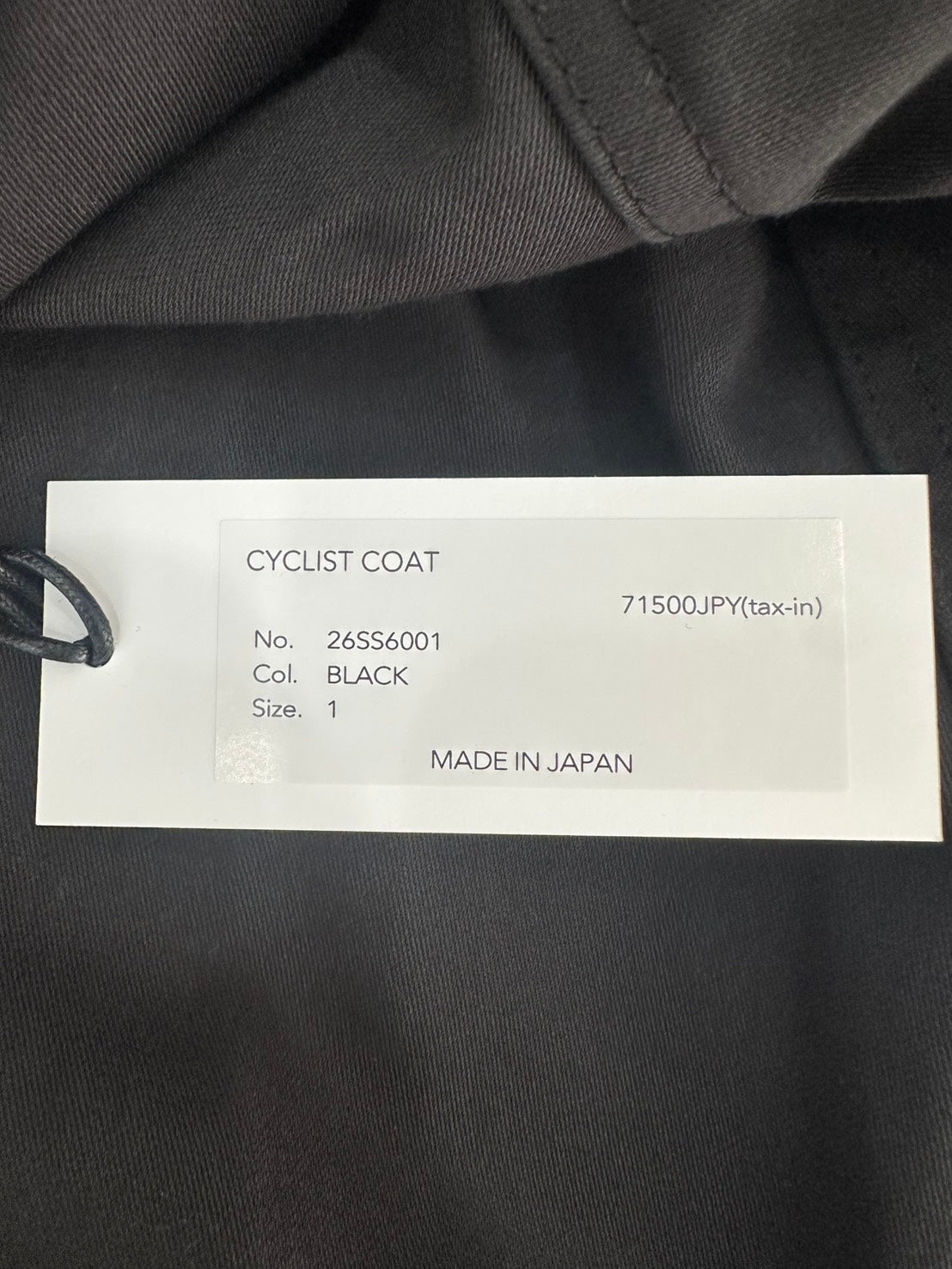 Simply Complicated 26SS CYCLIST COAT