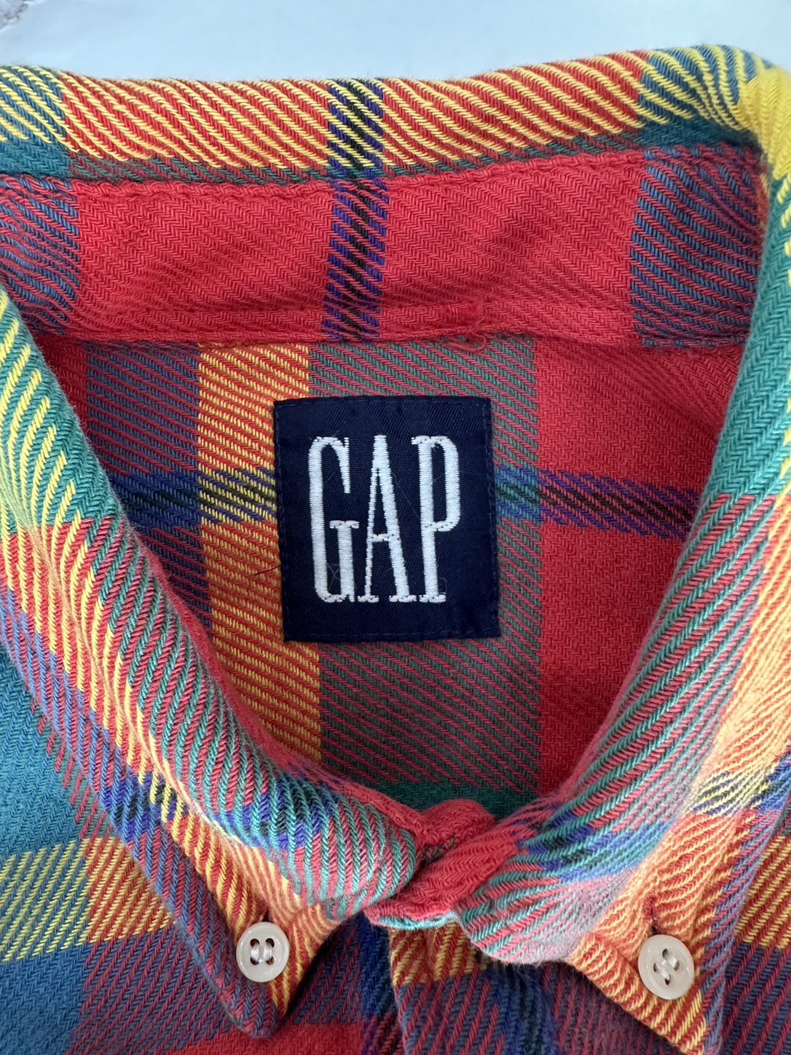 GAP ×SW　刺繍チェック長袖シャツ