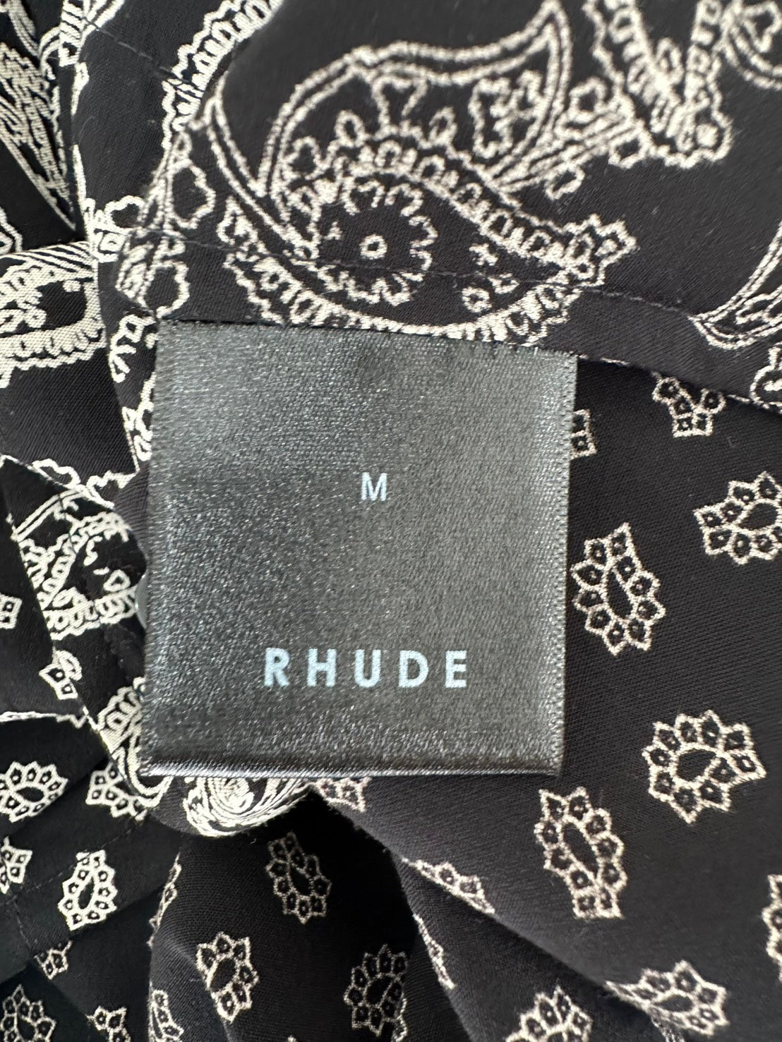 RHUDE Black Bandana S/S Shiirt
